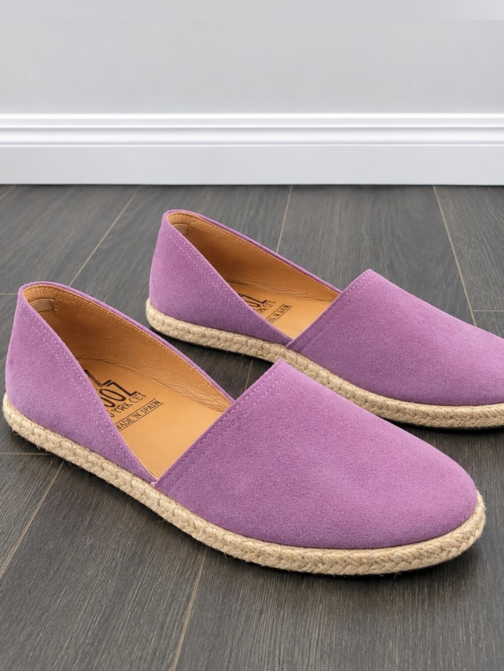 MIZ Mooz Carmena Slip-On Suede Espadrilles Lavender Sz 41 Boho Coastal Resort